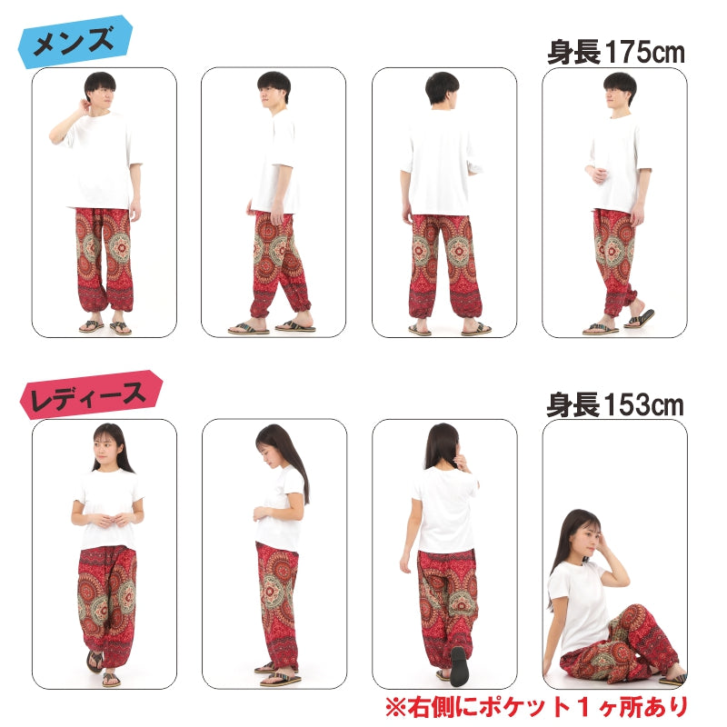アジアンパンツ サルエルパンツ アラジンパンツ エスニック メンズ レディース  タイパンツ ユニセックス AP-P1581G