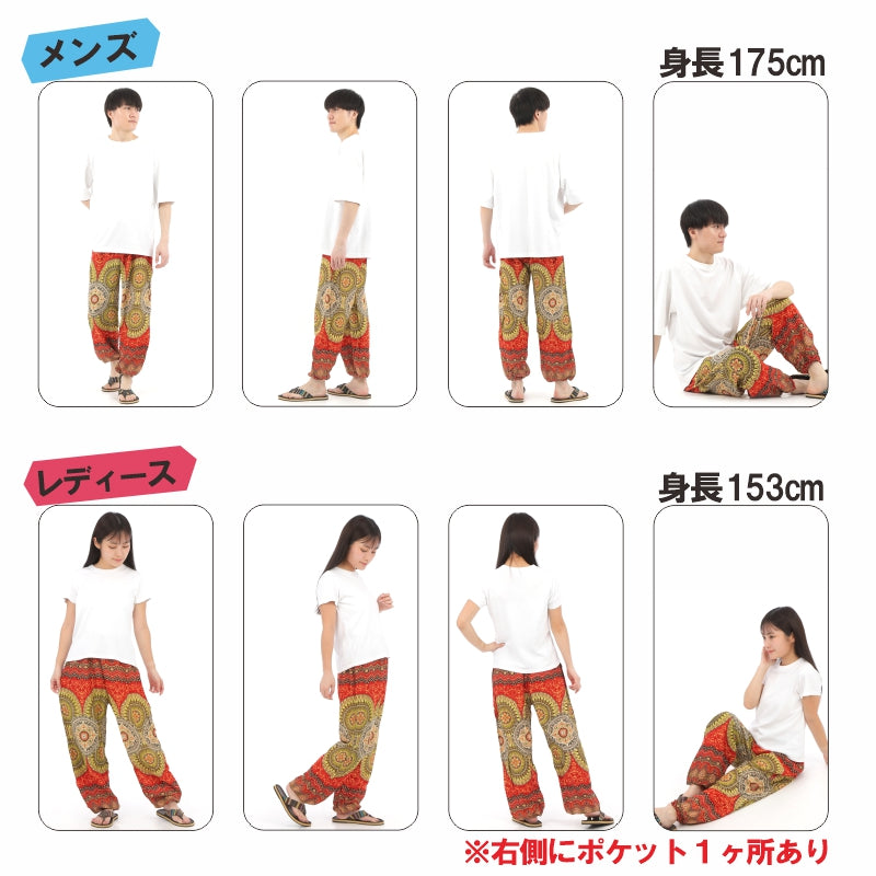 アジアンパンツ サルエルパンツ アラジンパンツ エスニック メンズ レディース  タイパンツ ユニセックス AP-P1581G