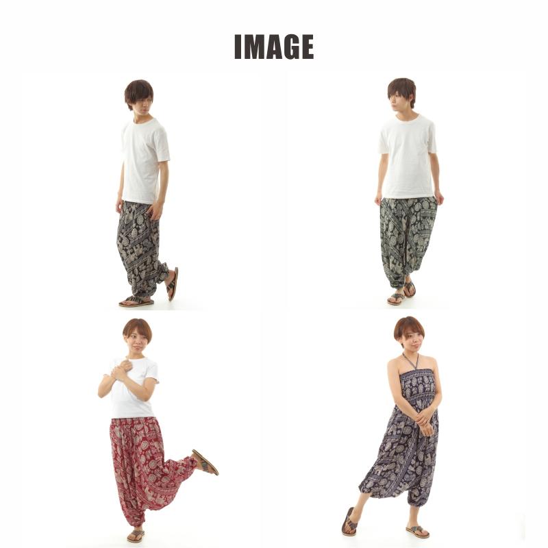 サルエルパンツ メンズ レディース アラジンパンツ レーヨン タイパンツ ユニセックス オールインワン PS-JD1638 G
