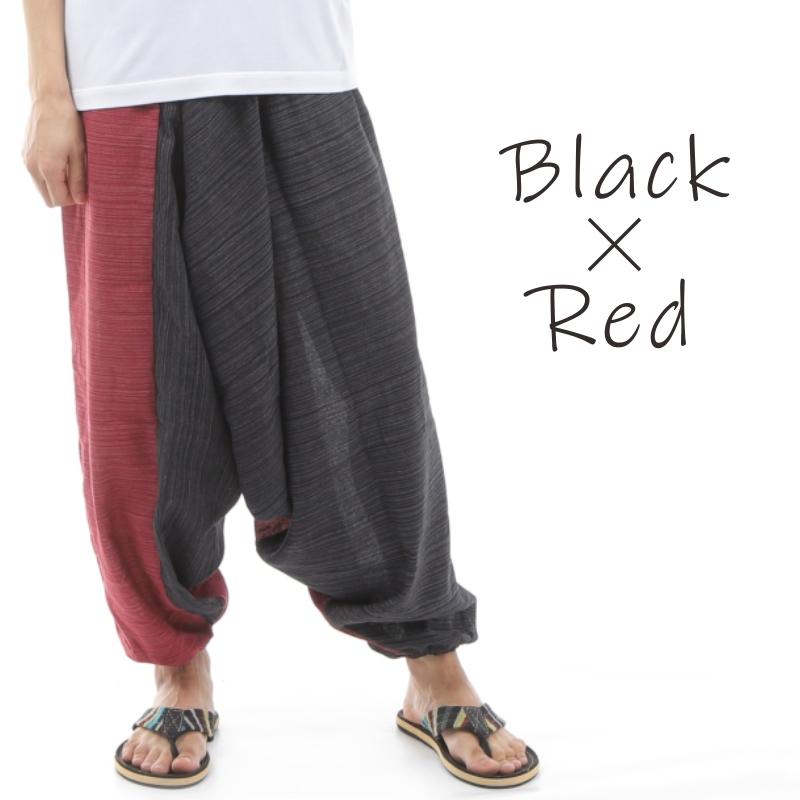 サルエルパンツ アラジンパンツ ストライプ タイパンツ メンズ レディース ユニセックス ストライプカラー エスニック アラジン 2色使い M