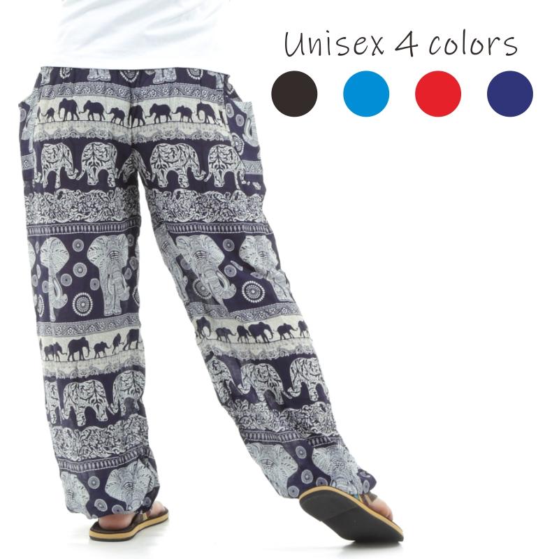 アジアンパンツ タイパンツ サルエルパンツ メンズ レディース ユニセックス 幅広ゴム エスニック SS-P1519 G