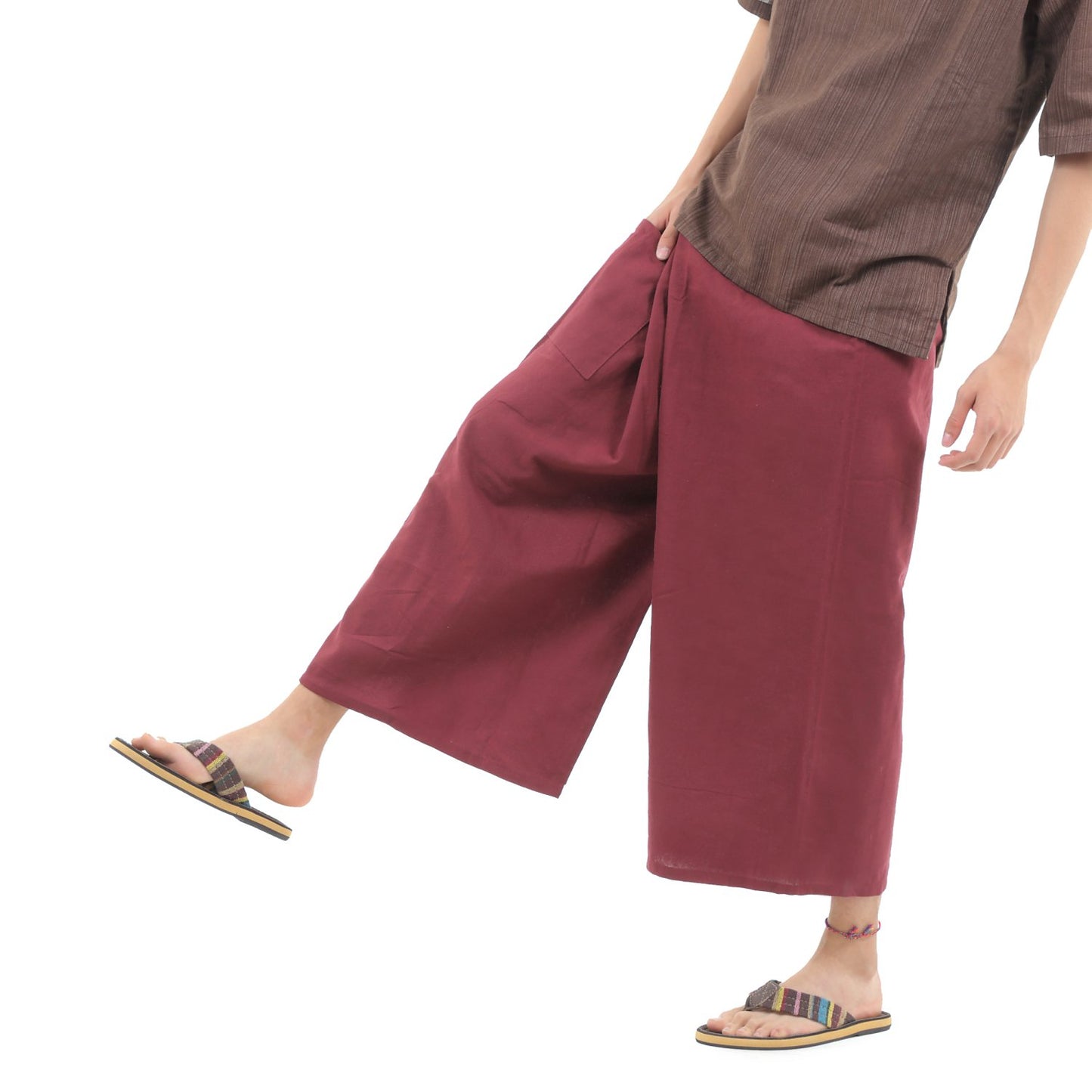 [OKI（オキ）] タイパンツ ヒモ仕様 無地 袴パンツ ユニセックス メンズ レディース フィッシャーマンパンツ 袴パンツ ユニセックス メンズ レディース フィッシャーマンパンツ G