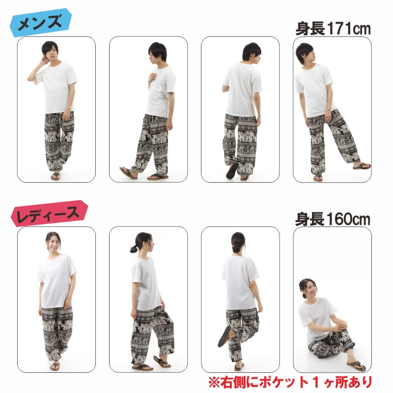 アジアンパンツ サルエルパンツ アラジンパンツ エスニック メンズ レディース ゾウＥ タイパンツ ユニセックス G