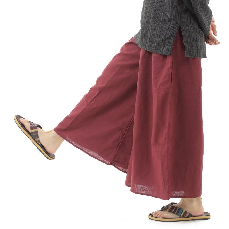 タイパンツ ゴム仕様 無地 ワイドパンツ ユニセックス メンズ レディース エスニック アジアン レーヨン サルエルパンツ アラジン アジアン エスニックパンツ ファッション タイパンツ M
