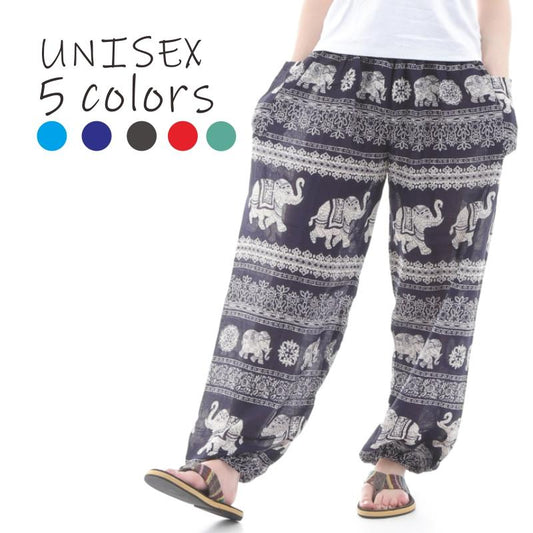 アジアンパンツ タイパンツ サルエルパンツ メンズ レディース  ユニセックス 幅広ゴム エスニック SS-ST4631 G